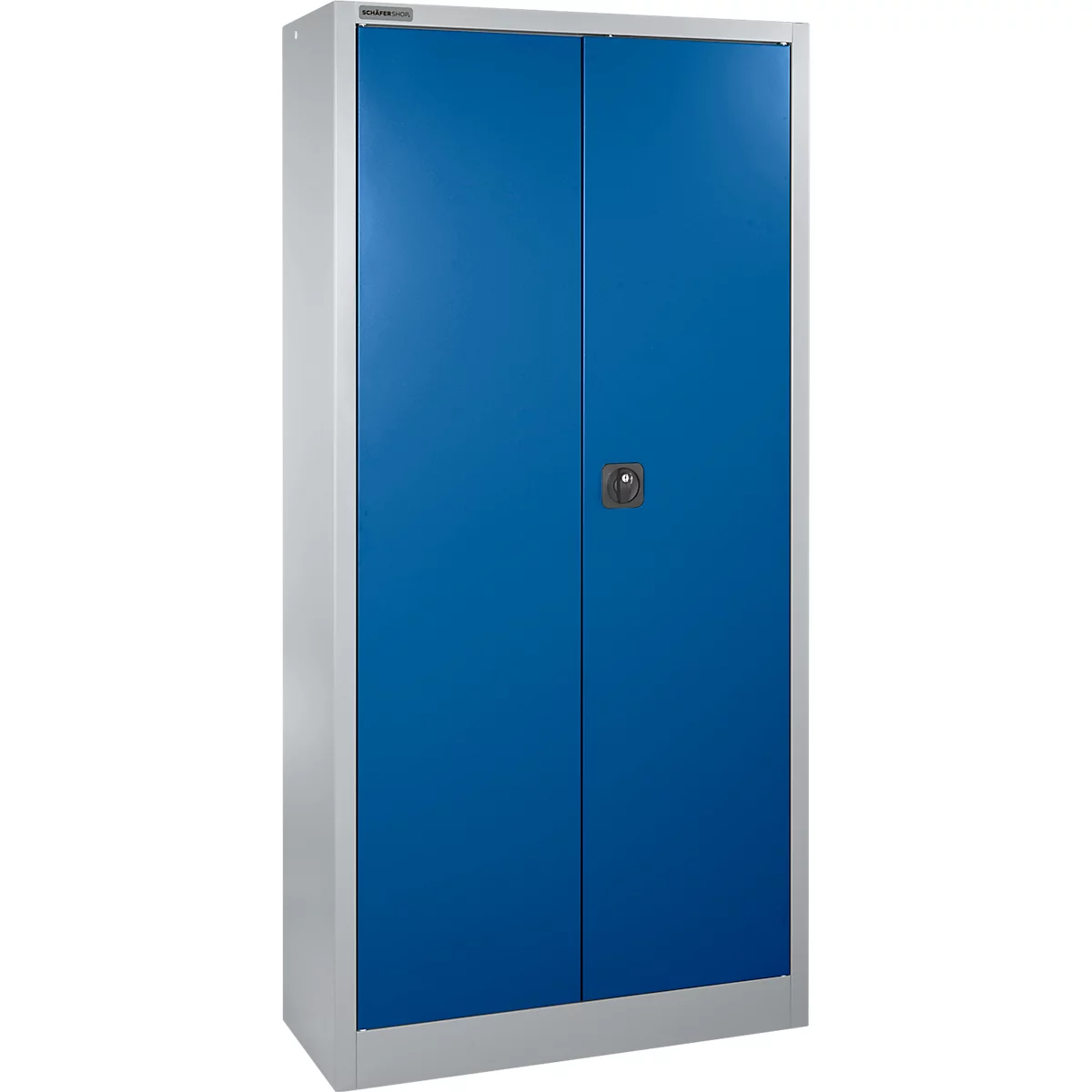 Schäfer Shop Select Materiaalkast MSI 2409, staal, 6 legborden, B 950 x D 400 x H 1935 mm, wit aluminium/enzian blue 