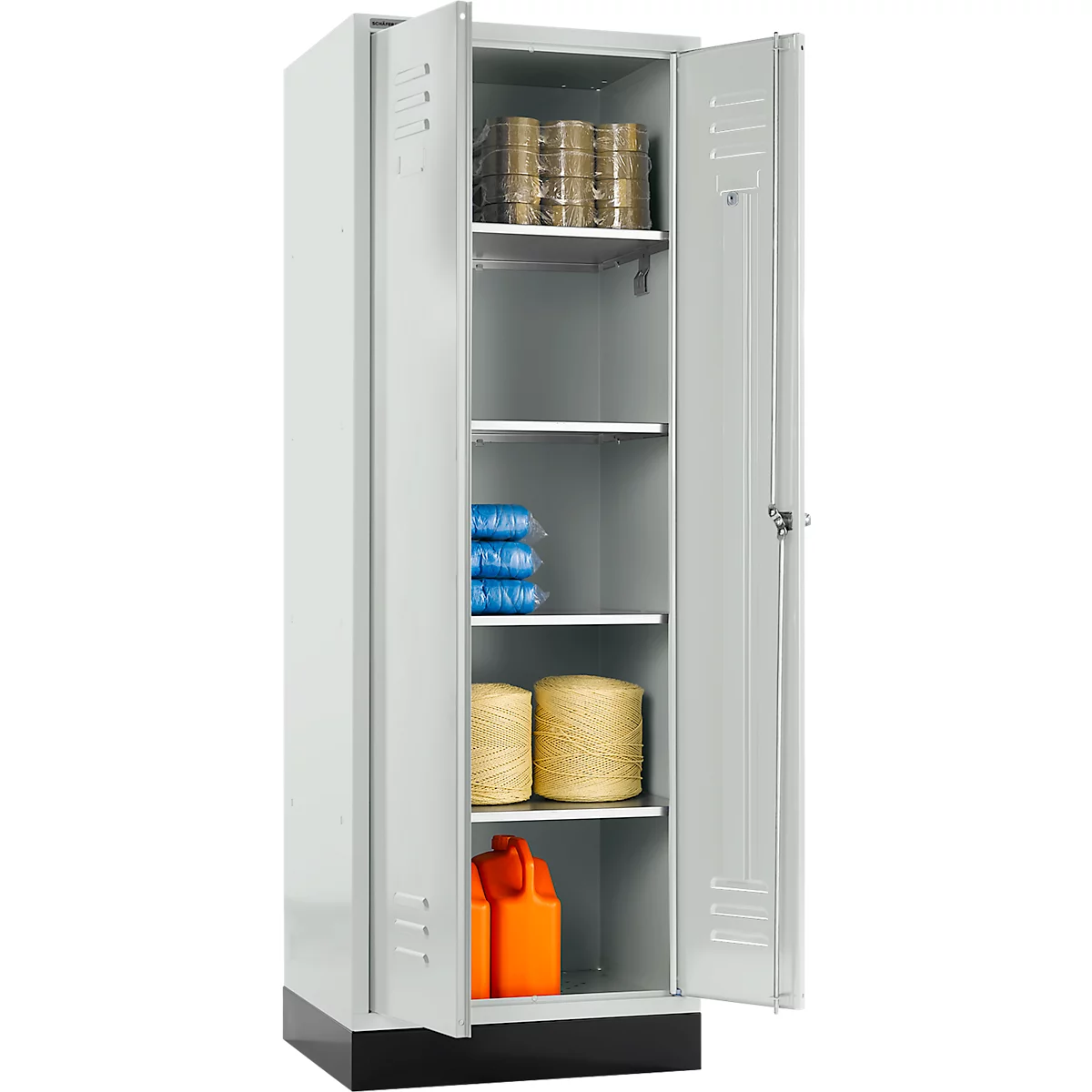 Schäfer Shop Select Materiaallocker, 1800 x 630 x 500 mm, cilinderslot, lichtgrijs/lichtgrijs