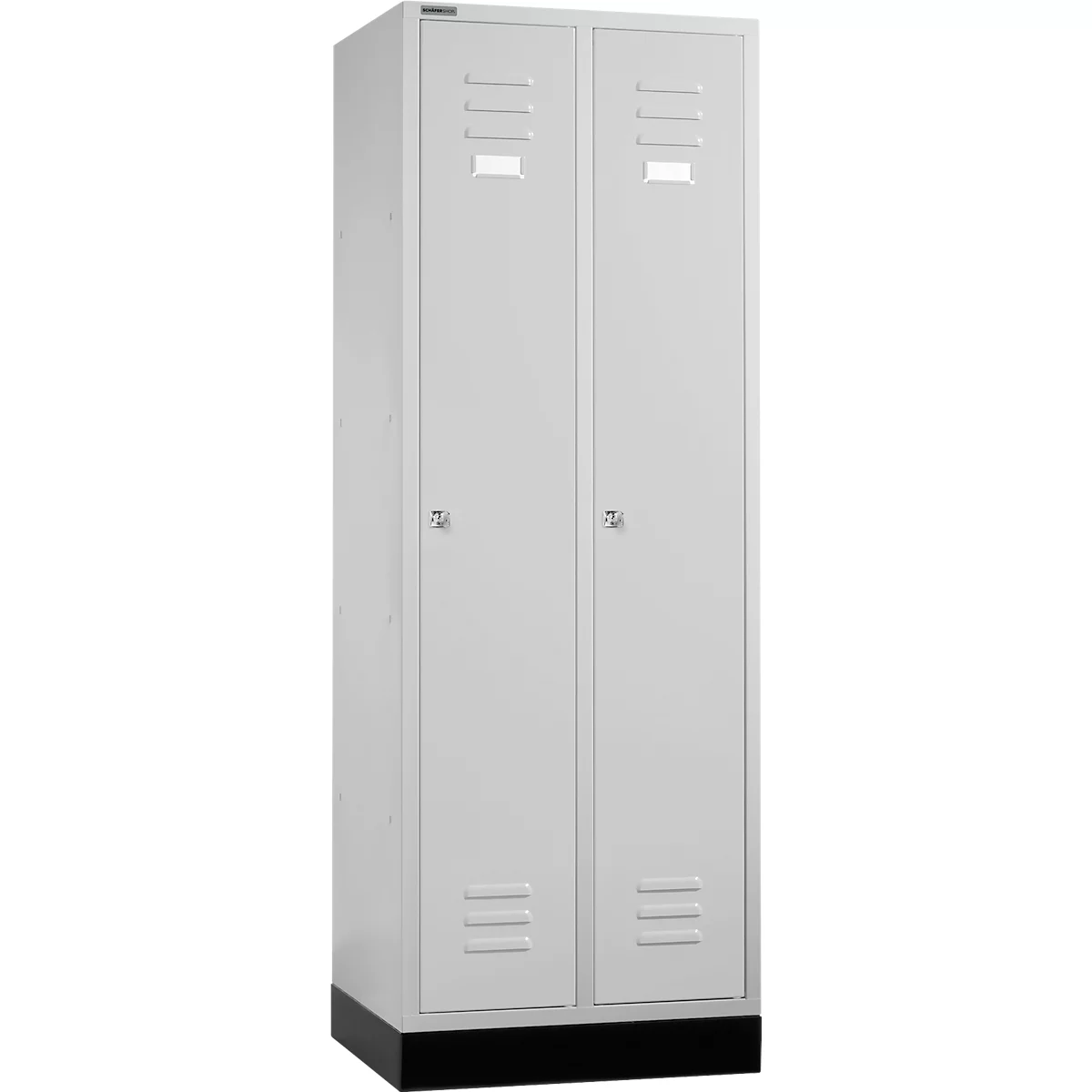Schäfer Shop Select Materiaallocker met sokkel, cilinderslot, lichtgrijs/lichtgrijs