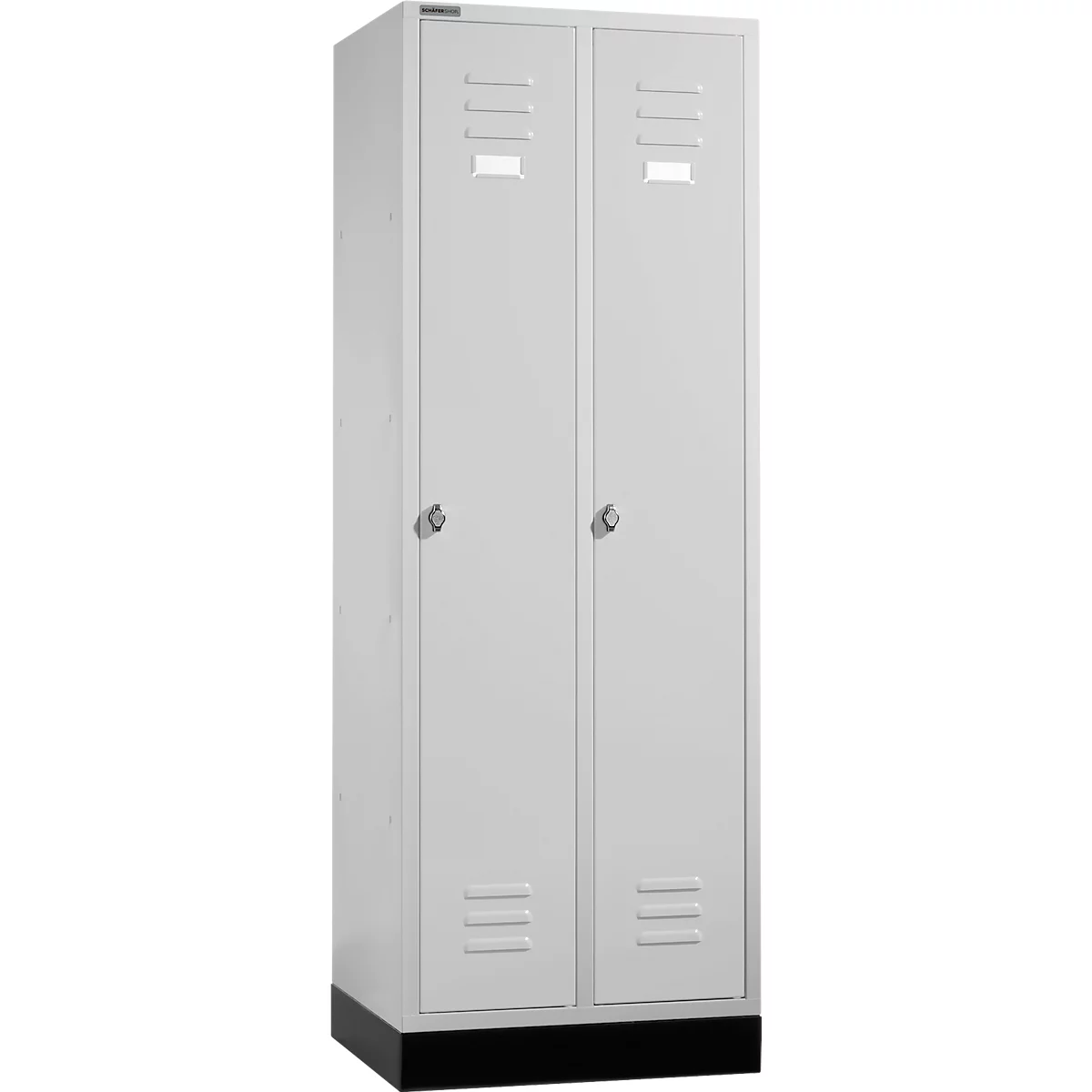 Schäfer Shop Select Materiaallocker met sokkel, draaigrendelslot, lichtgrijs/lichtgrijs