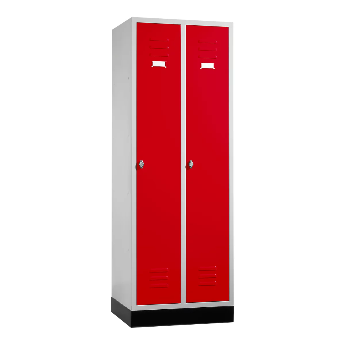 Schäfer Shop Select Materiaallocker met sokkel, draaigrendelslot, lichtgrijs/robijnrood