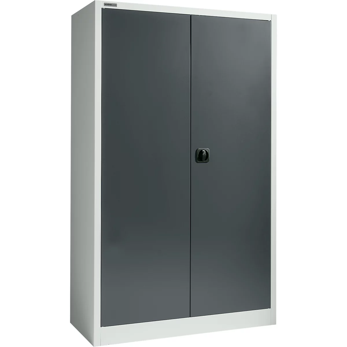 Schäfer Shop Select Materialschrank, abschließbar, 4 verzinkte Böden, 5 OH, B 1200 x T 400 x H 1935 mm, Stahl, lichtgrau/anthrazitgrau