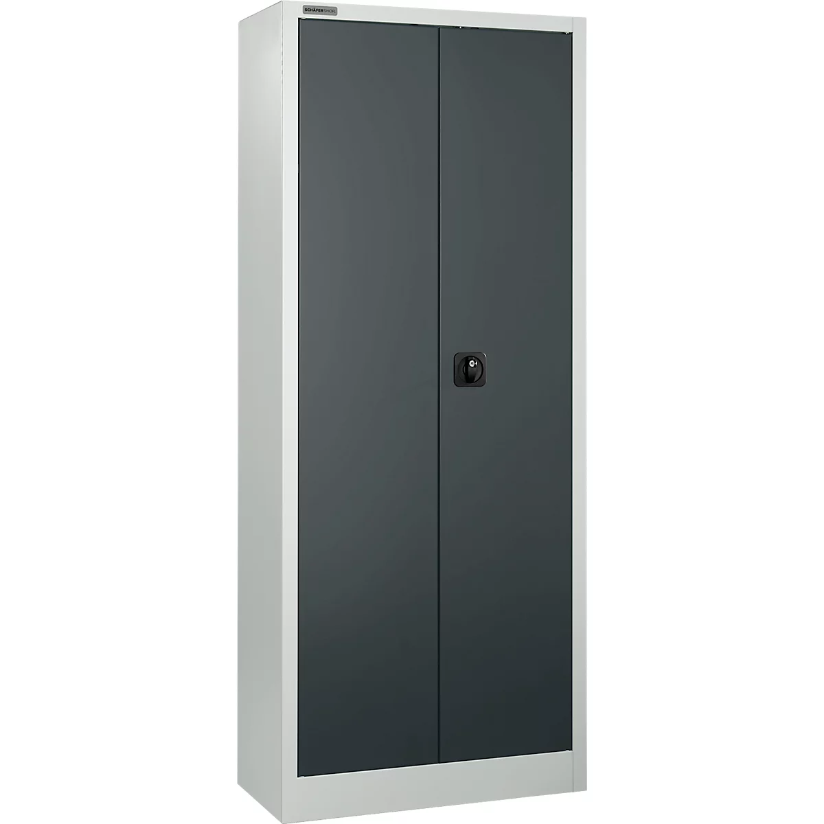 Schäfer Shop Select Materialschrank, abschließbar, 4 verzinkte Böden, 5 OH, B 800 x T 400 x H 1935 mm, Stahl, lichtgrau/anthrazitgrau