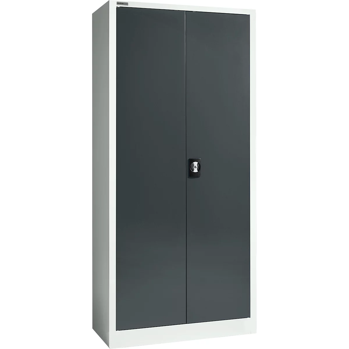 Schäfer Shop Select Materialschrank, abschließbar, 4 verzinkte Böden, 5 OH, B 950 x T 400 x H 1935 mm, Stahl, lichtgrau/anthrazitgrau