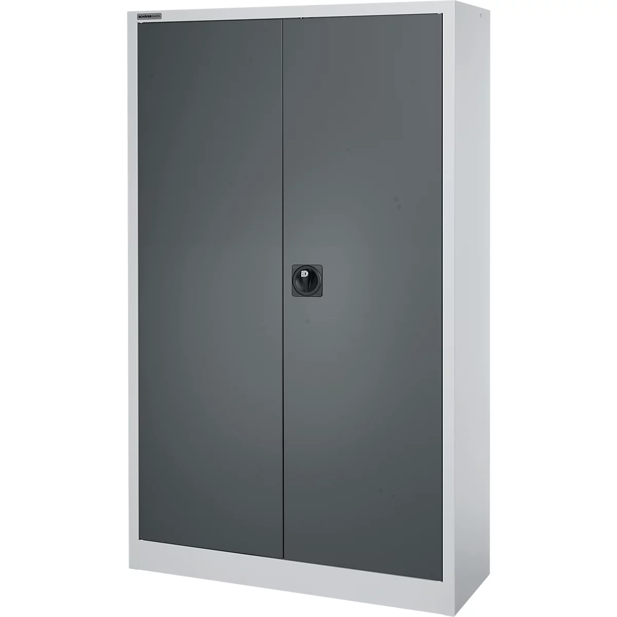 Schäfer Shop Select Materialschrank, abschließbar, 4 verzinkte Böden, 5 OH, B 950 x T 400 x H 1935 mm, Stahl, weißaluminium/anthrazitgrau