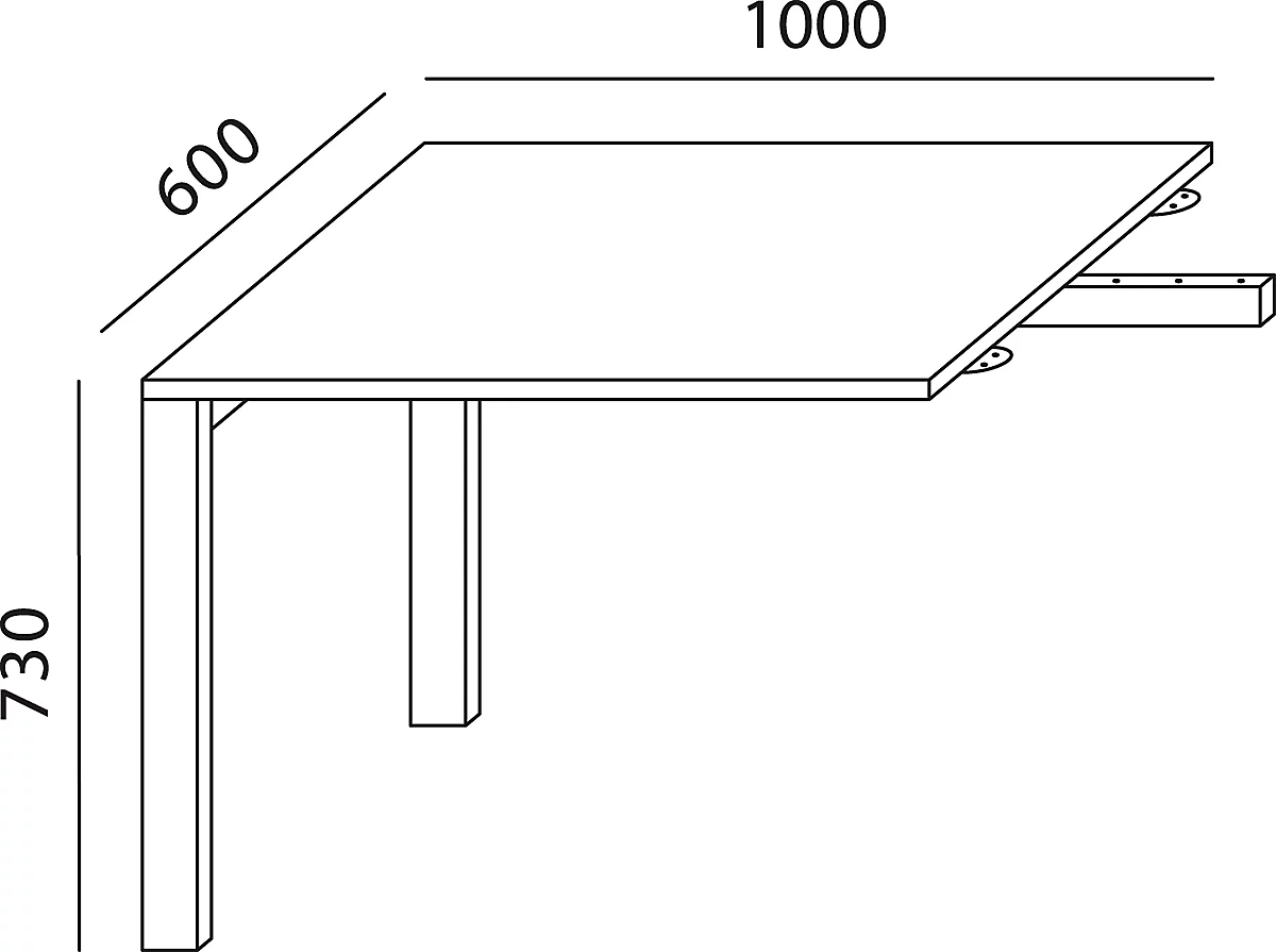 Schäfer Shop Select mesa extensible LOGIN, 4 patas, rectangular, An 1000 x Pr 600 x Al 740 mm, gris claro