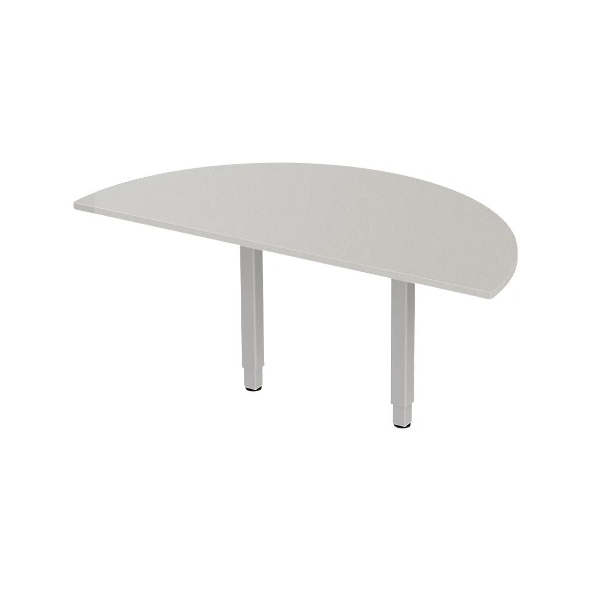 Schäfer Shop Select Mesa extensible PLANOVA ERGOSTYLE, 1/2 círculo, aluminio gris claro/blanco