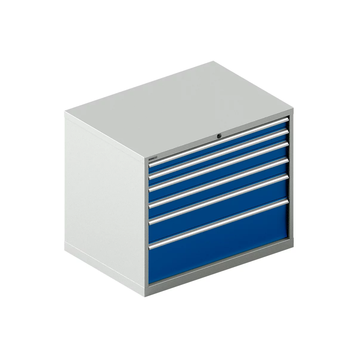 Schäfer Shop Select Meuble à tiroirs 54-36 6 gris clair/bleu azur