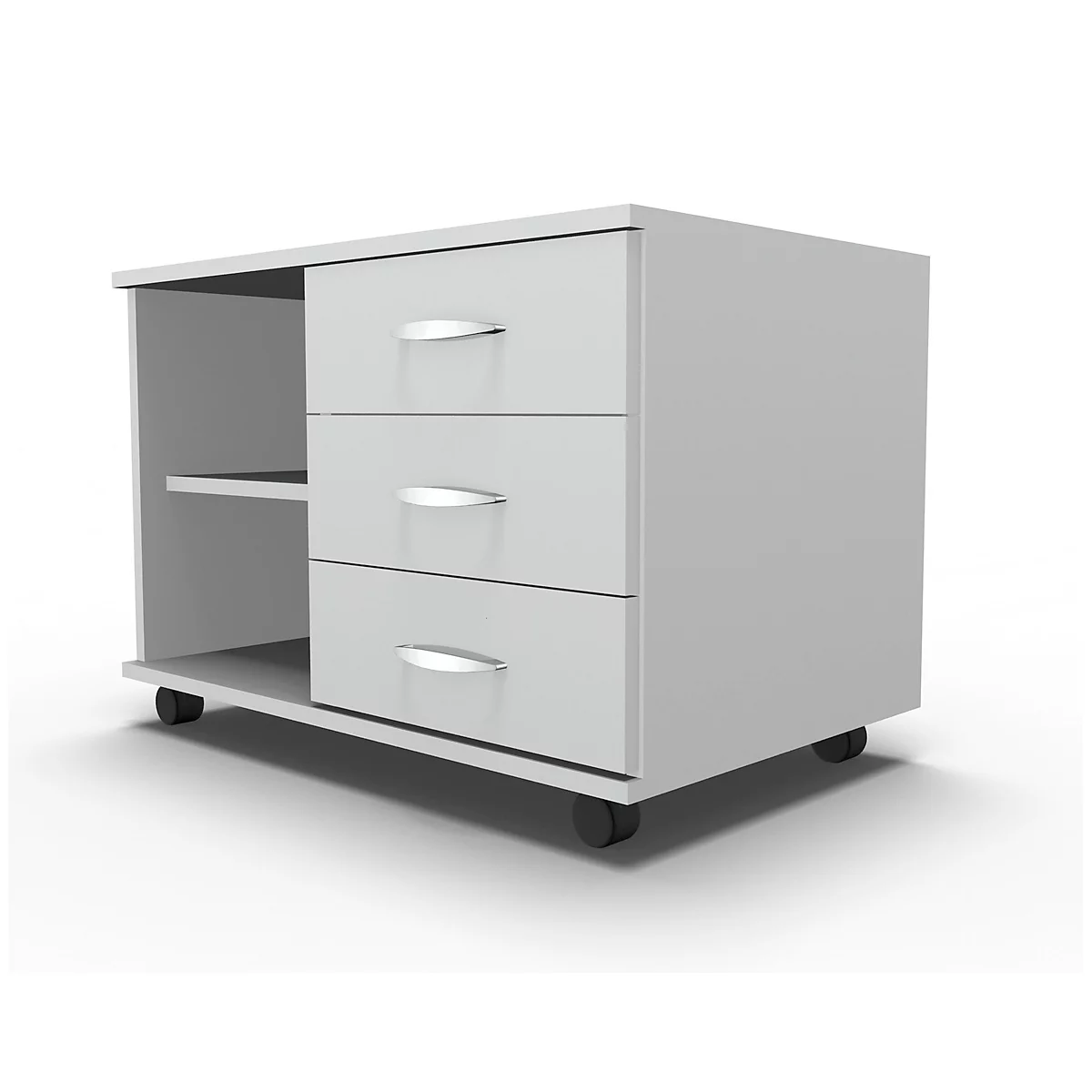 Schäfer Shop Select Mobiel sideboard, archiefrek + 3 schuifladen + materiaallade, B 800, rechts monteerbaar, lichtgrijs