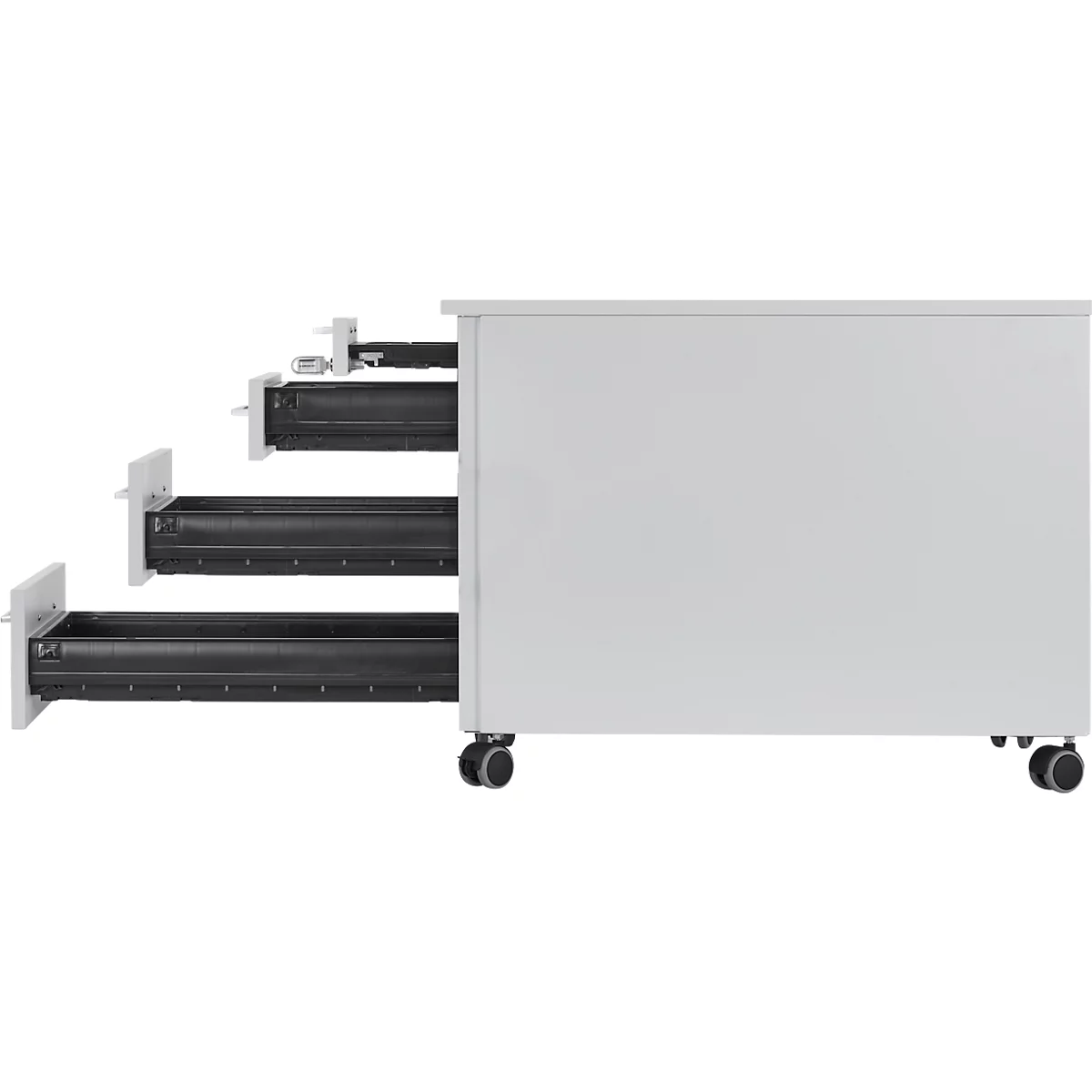 Schäfer Shop Select mobiele container 1233, met handgreep hoekig, lichtgrijs/lichtgrijs/lichtgrijs