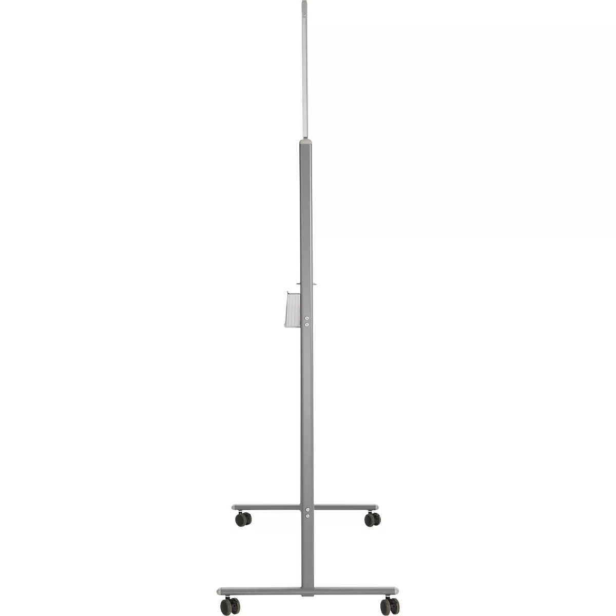 Schäfer Shop Select Mobiles Whiteboard, um 360° drehbare Tafel, weiß lackiert, Ablageschale, 4 Lenkrollen, B 1200 x H 900 mm