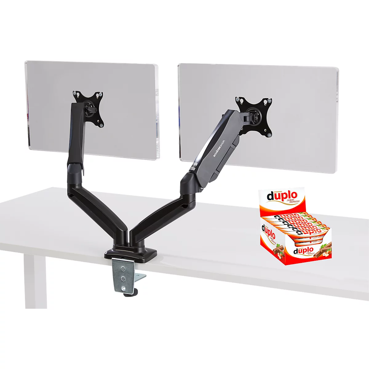 Schäfer Shop Select Monitorarm MX8-124 (für 2 Displays bis 24'/verstellbar) + 40 x Ferrero Duplo