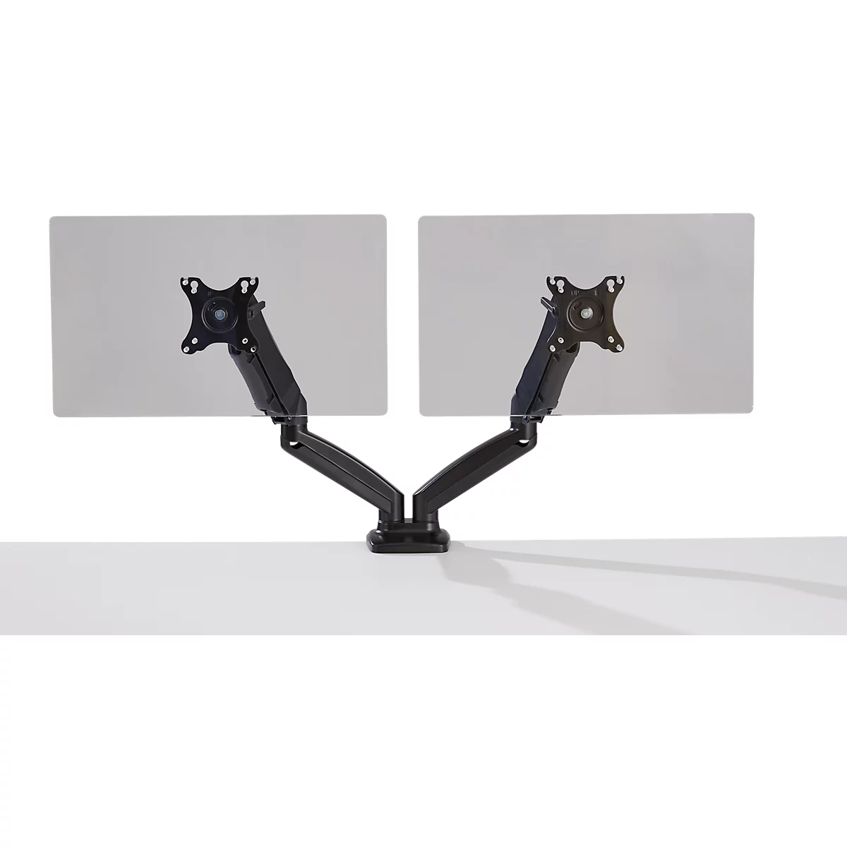 Schäfer Shop Select Monitorarm MX8-124, für 2 Displays bis 32″ & bis 8 kg, neig-/schwenk-/drehbar, höhenverstellbar, Kabelführung, VESA, Tischklemme