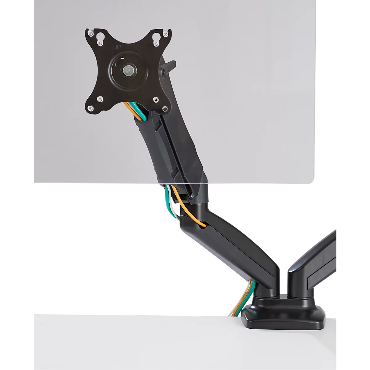 Schäfer Shop Select Monitorarm MX8-124, für 2 Displays bis 32″ & bis 8 kg, neig-/schwenk-/drehbar, höhenverstellbar, Kabelführung, VESA, Tischklemme