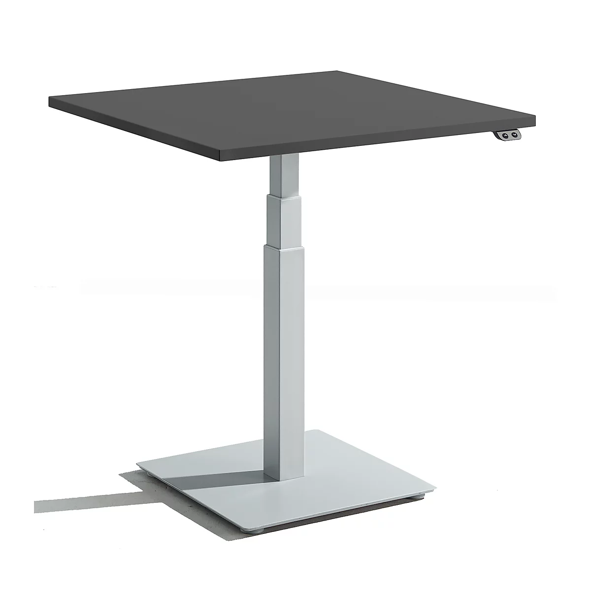 Schäfer Shop Select Monokolom-bijzettafel Start Off, elektrisch in hoogte verstelbaar, B 800 x D 800 mm, grafiet 