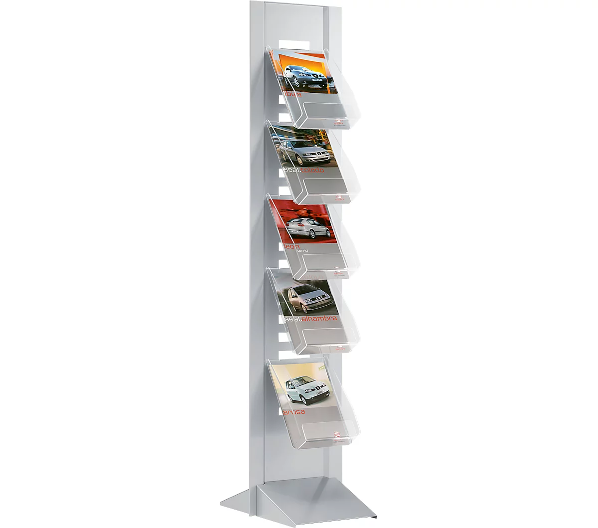 Schäfer Shop Select oferta completa pilar de folletos incl. 5 estantes para folletos 5 x DIN A4 