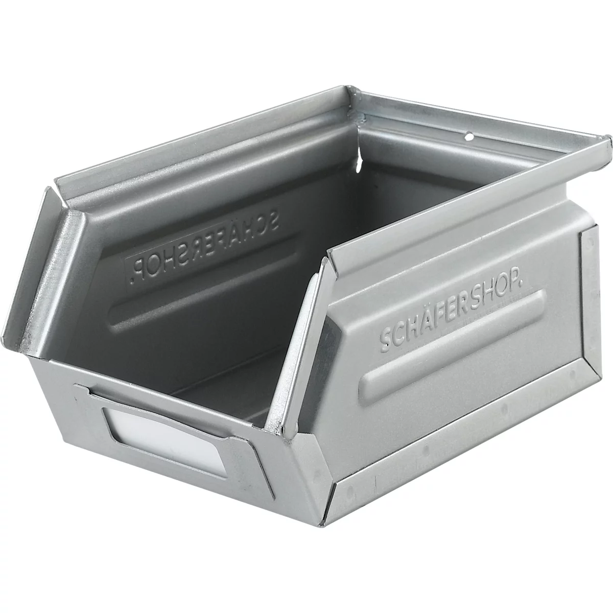 Schäfer Shop Select opbergbox met open voorkant, 0,9 l, 2,5 kg, L 163 x B 102 x H 75 mm, staal, gegalvaniseerd