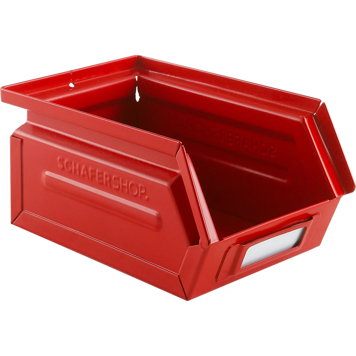 Schäfer Shop Select opbergbox met open voorzijde, 0,9 l, 2,5 kg, L 163 x B 102 x H 75 mm, staal, RAL 3000 (vuurrood)