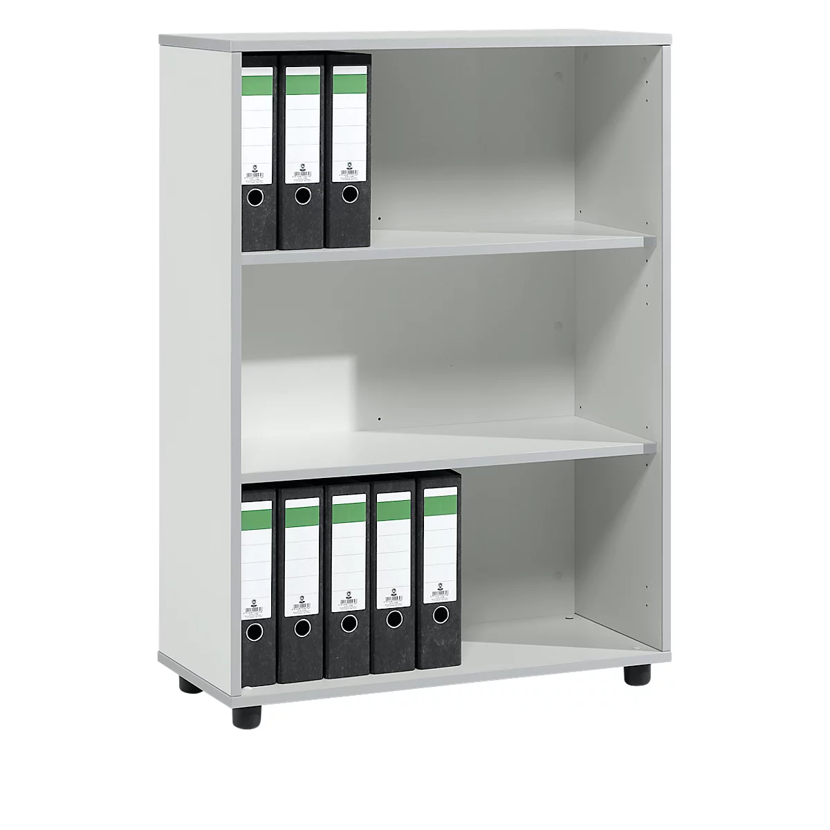 Schäfer Shop Select Open kast MOXXO IQ, hout, 3 vakken, 3 ordnerhoogten, B 801 x D 362 x H 1115 mm, lichtgrijs