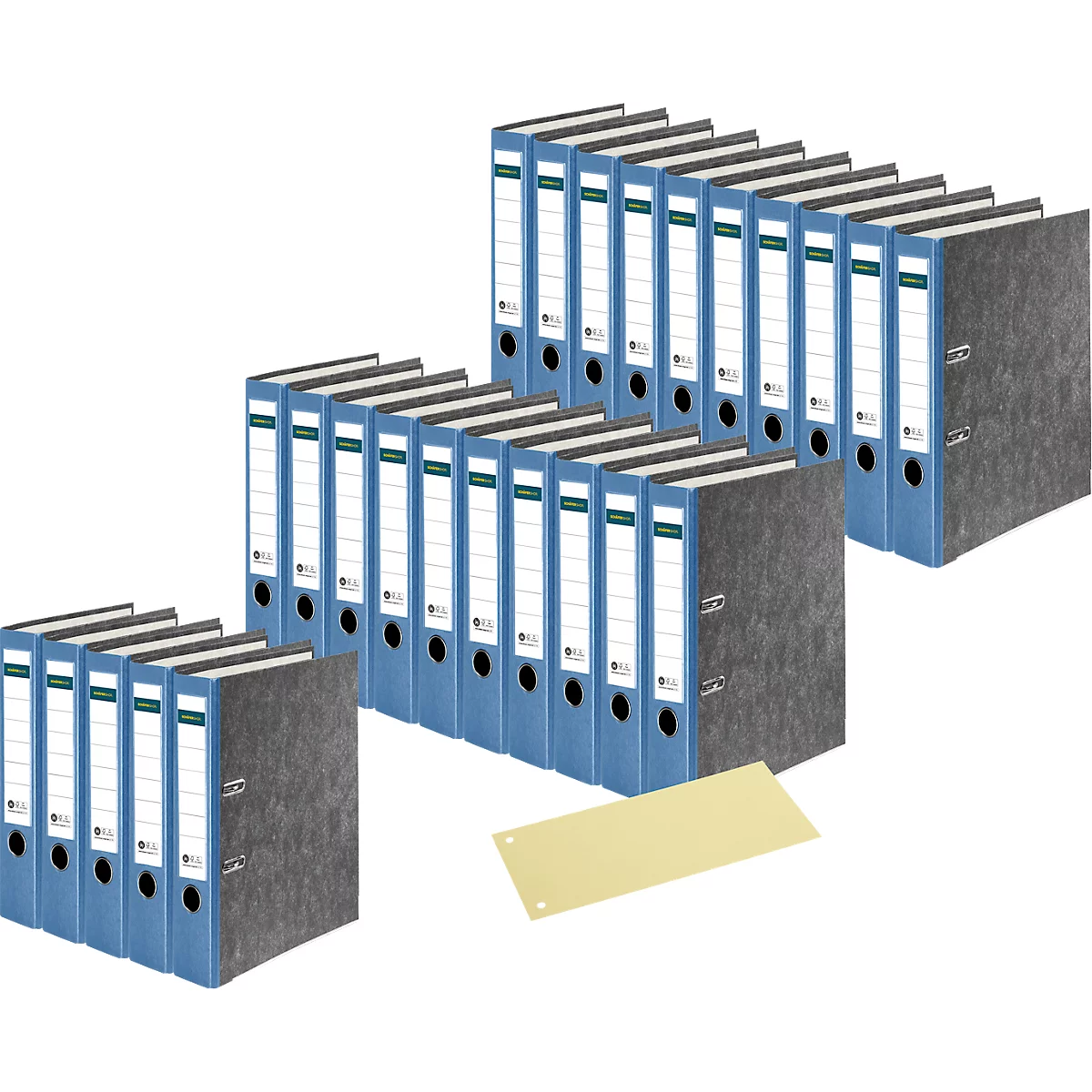 Schäfer Shop Select ordner, A4-formaat, rug van 50 mm, 20 stuks, blauw + GRATIS scheidingsstroken, geel, 100 stuks