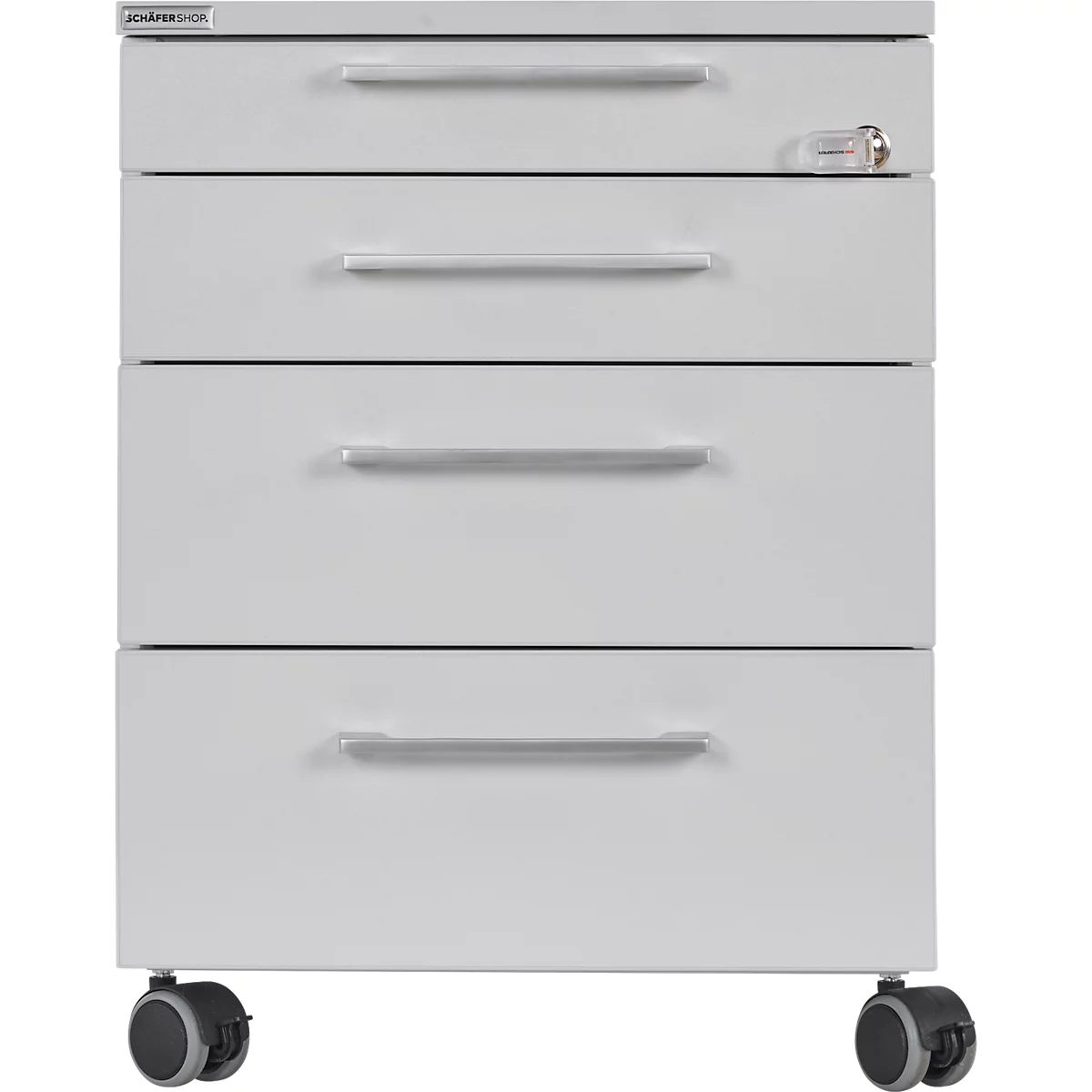 Schäfer Shop Select pedestal móvil 1233, con asa angular, gris claro/gris claro/gris claro