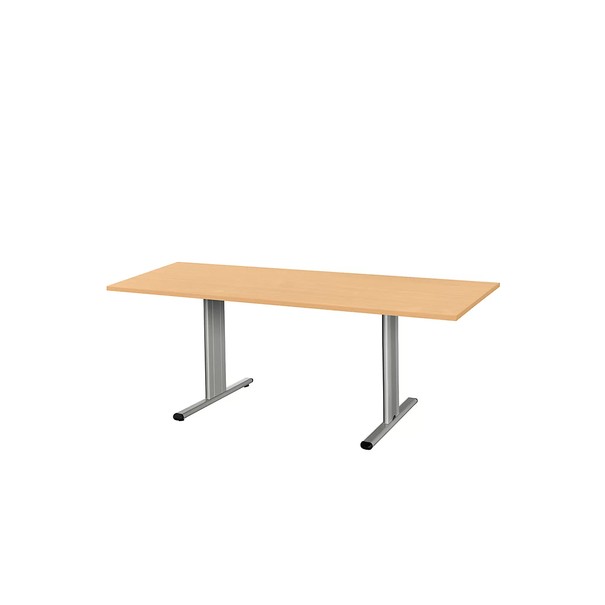Schäfer Shop Select Planova vergadertafel, rechthoekig, 1800 x 800 mm, beukendecor, accentlijsten blank alu 