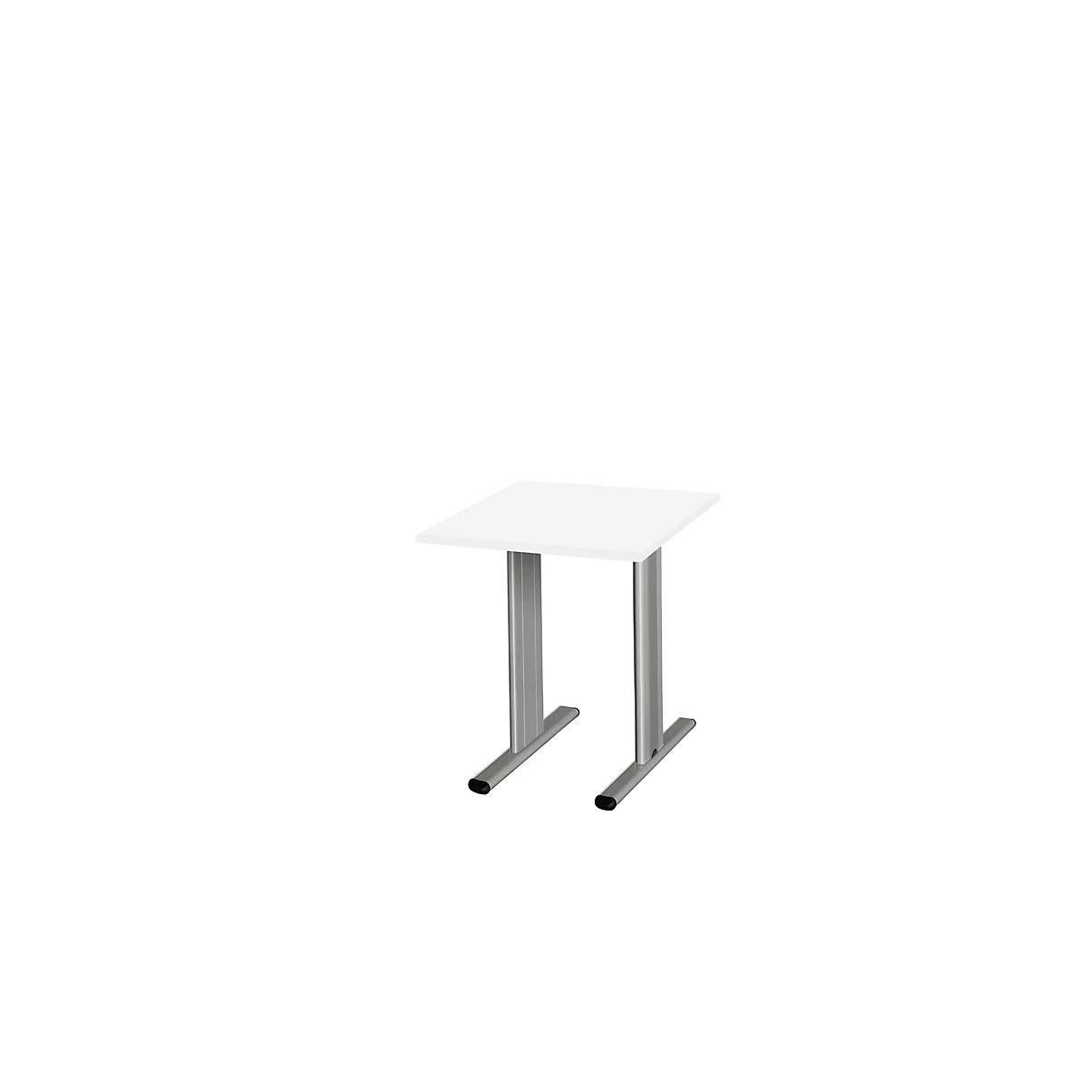 Schäfer Shop Select Planova vergadertafel, vierkant, 800 x 800 mm, wit, accentlijsten blank alu 