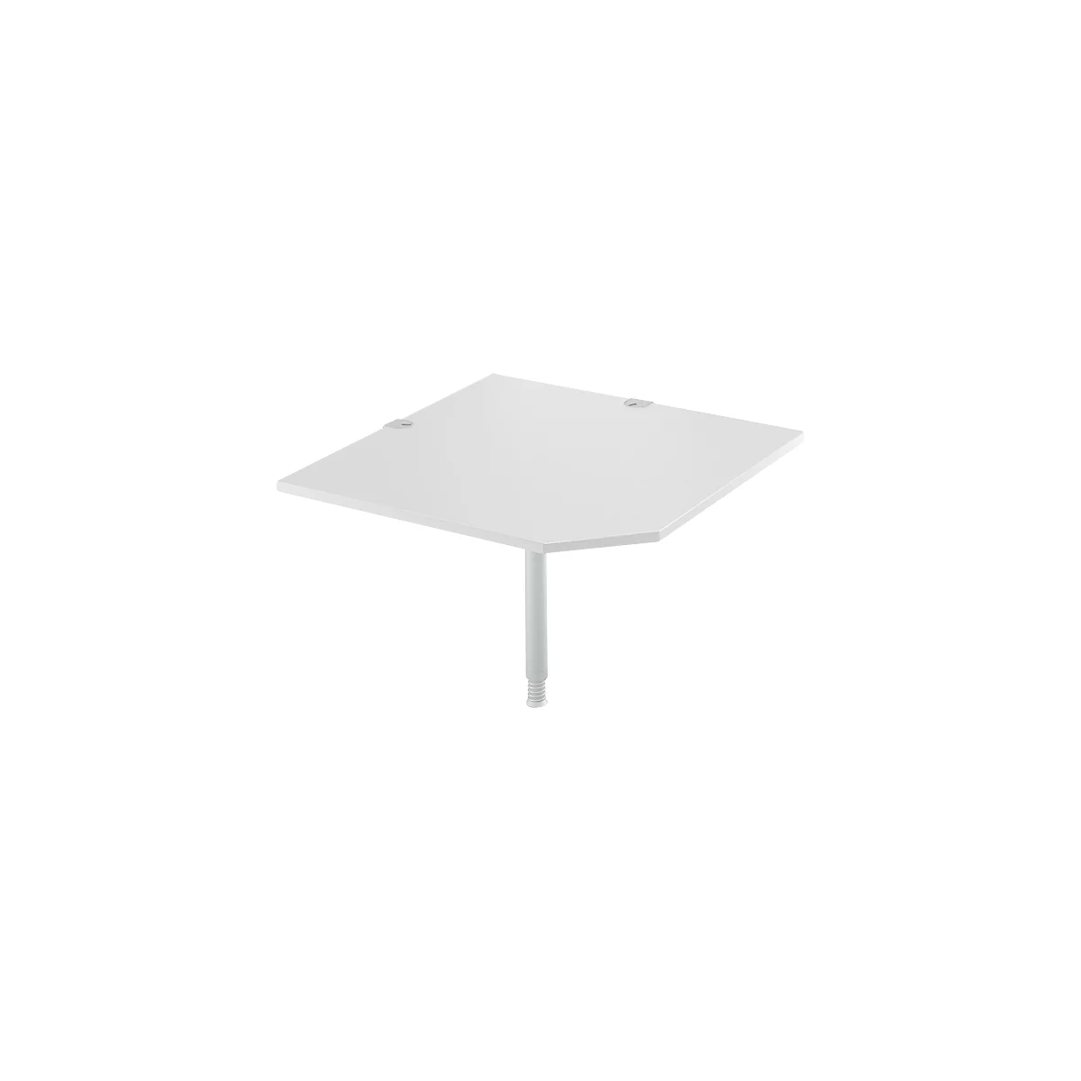 Schäfer Shop Select Plateau d'angle modulaire, CAD, pied, l. 1000 x P 1000 mm, gris clair/alu blanc