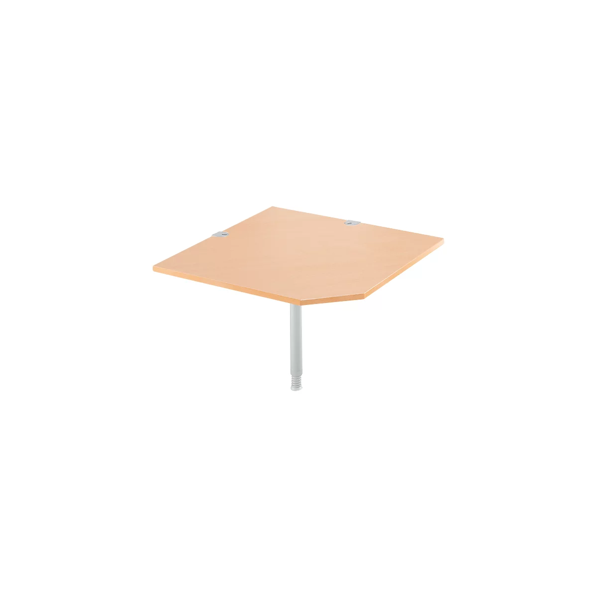 Schäfer Shop Select Plateau d'angle modulaire, CAD, pied, l. 1000 x P 1000 mm, hêtre/alu blanc