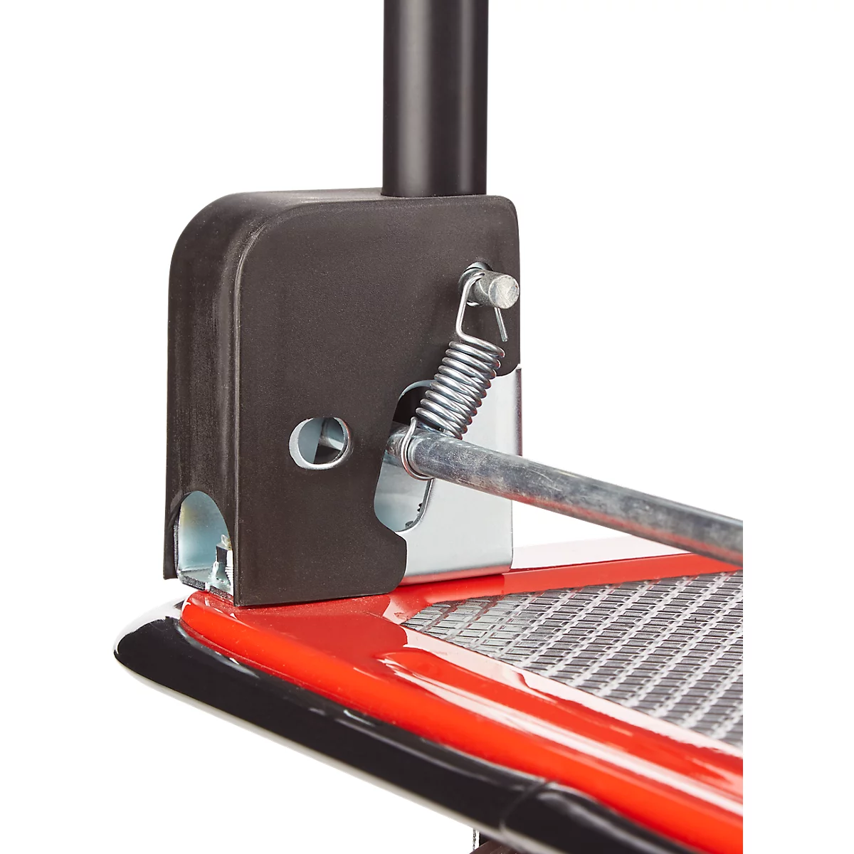 Schäfer Shop Select Plattformwagen 110L, faltbar, Stahl pulverbeschichtet, PUR-Räder, B 485 x T 710 x H 1000 mm, bis 220 kg, schwarz/rot