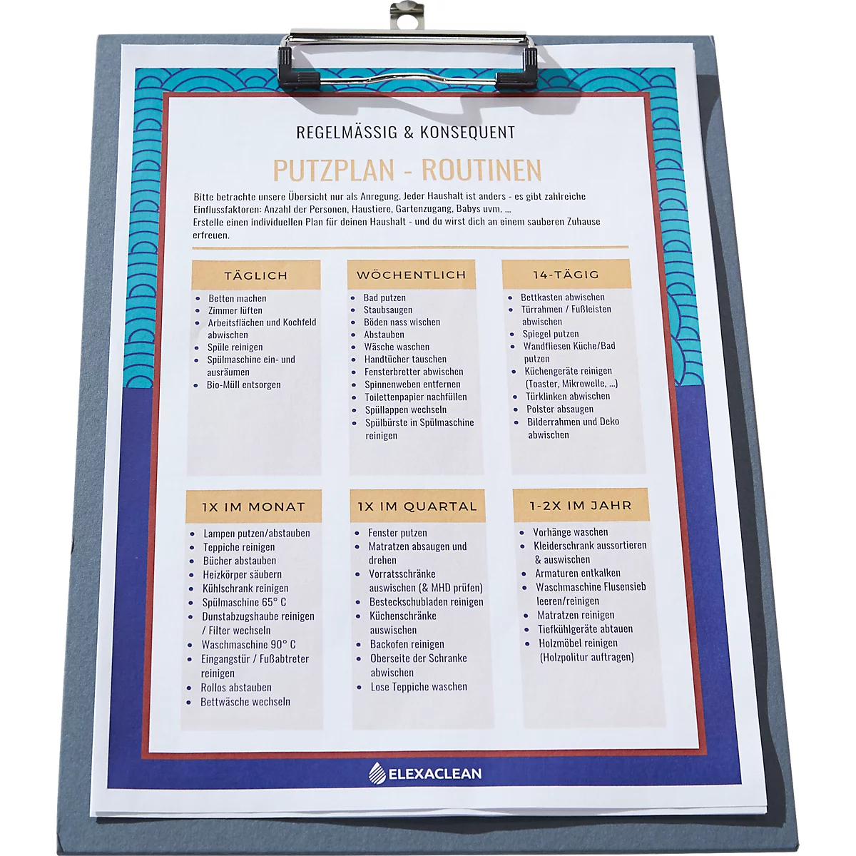 Schäfer Shop Select Porte-bloc, 50 feuilles format A4 à 80 g/m², L 230 x H 320 mm, pétrole