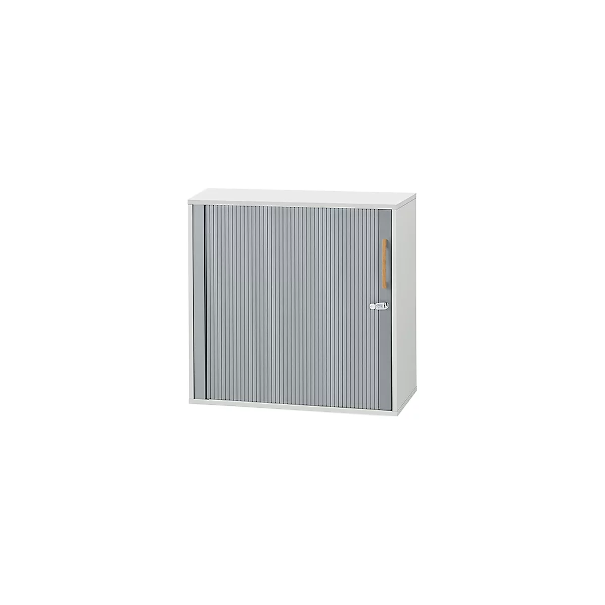 Schäfer Shop Select Querrollladenschrank Start Off Wood, 2 OH, abschließbar, Holz, B 800 x T 420 x H 788 mm, lichtgrau