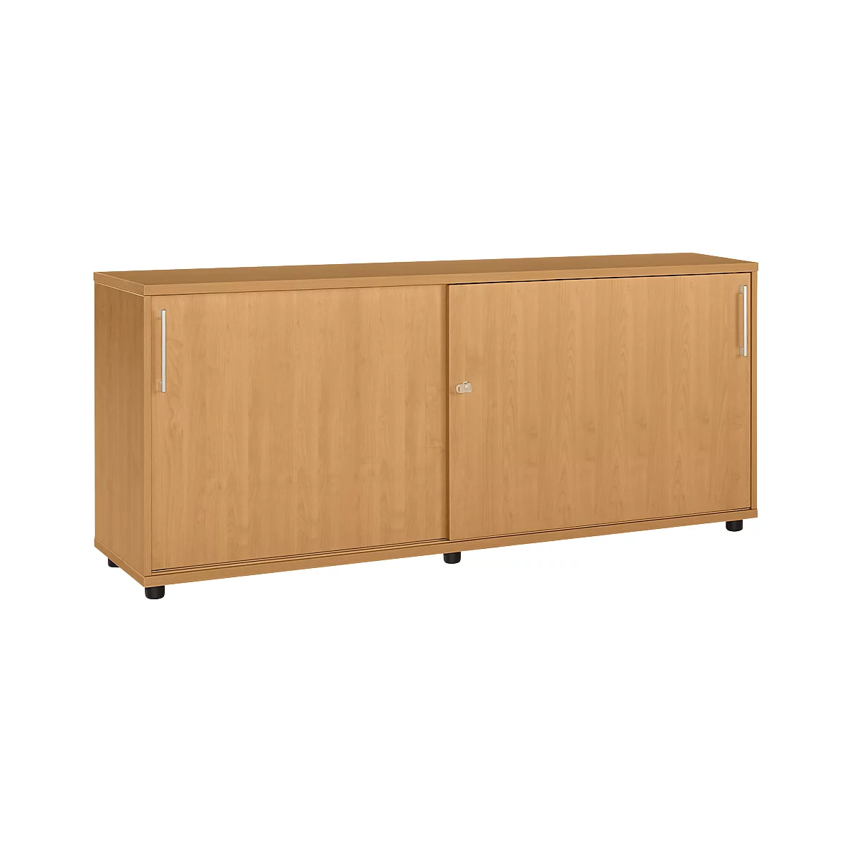 Schäfer Shop Select Rangement à portes coulissantes, bois, 2 tablettes, L 1600 mm x P 421 x H 750 mm, hêtre