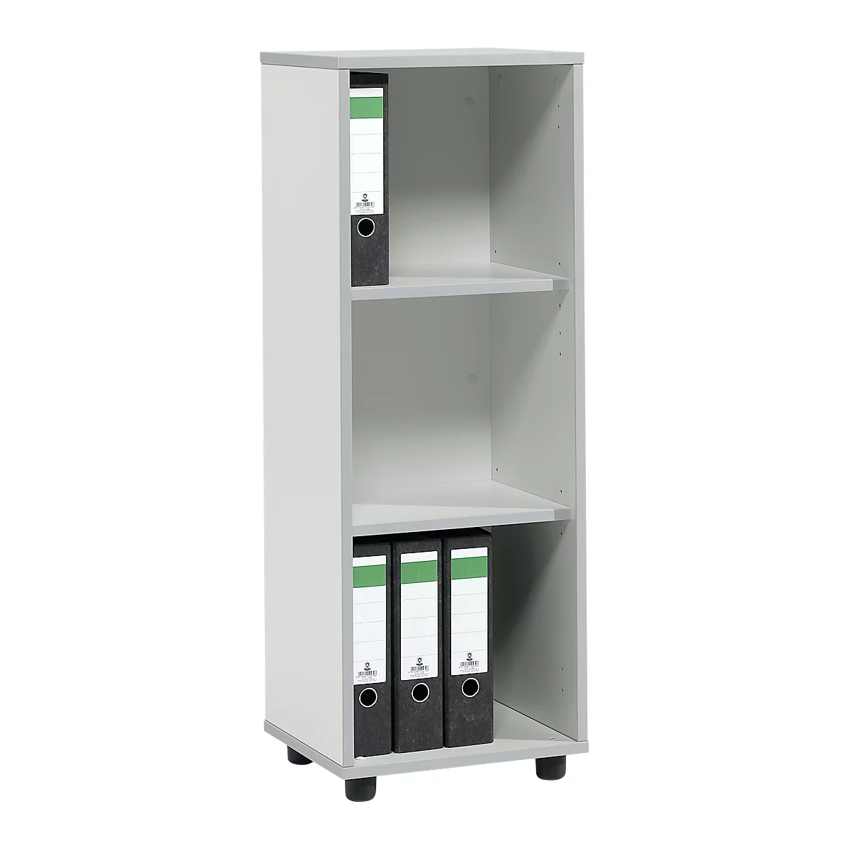 Schäfer Shop Select Regal MOXXO IQ, Holz, 3 Fächer, 3 OH, B 401 x T 362 x H 1115 mm, lichtgrau