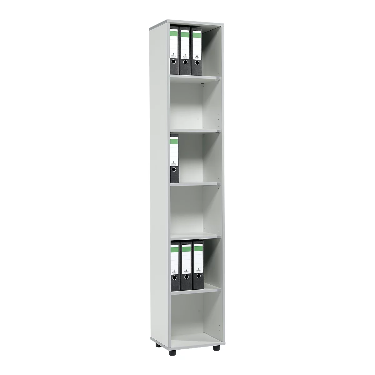 Schäfer Shop Select Regal MOXXO IQ, Holz, 6 Fächer, 6 OH, B 401 x T 362 x H 2168 mm, lichtgrau