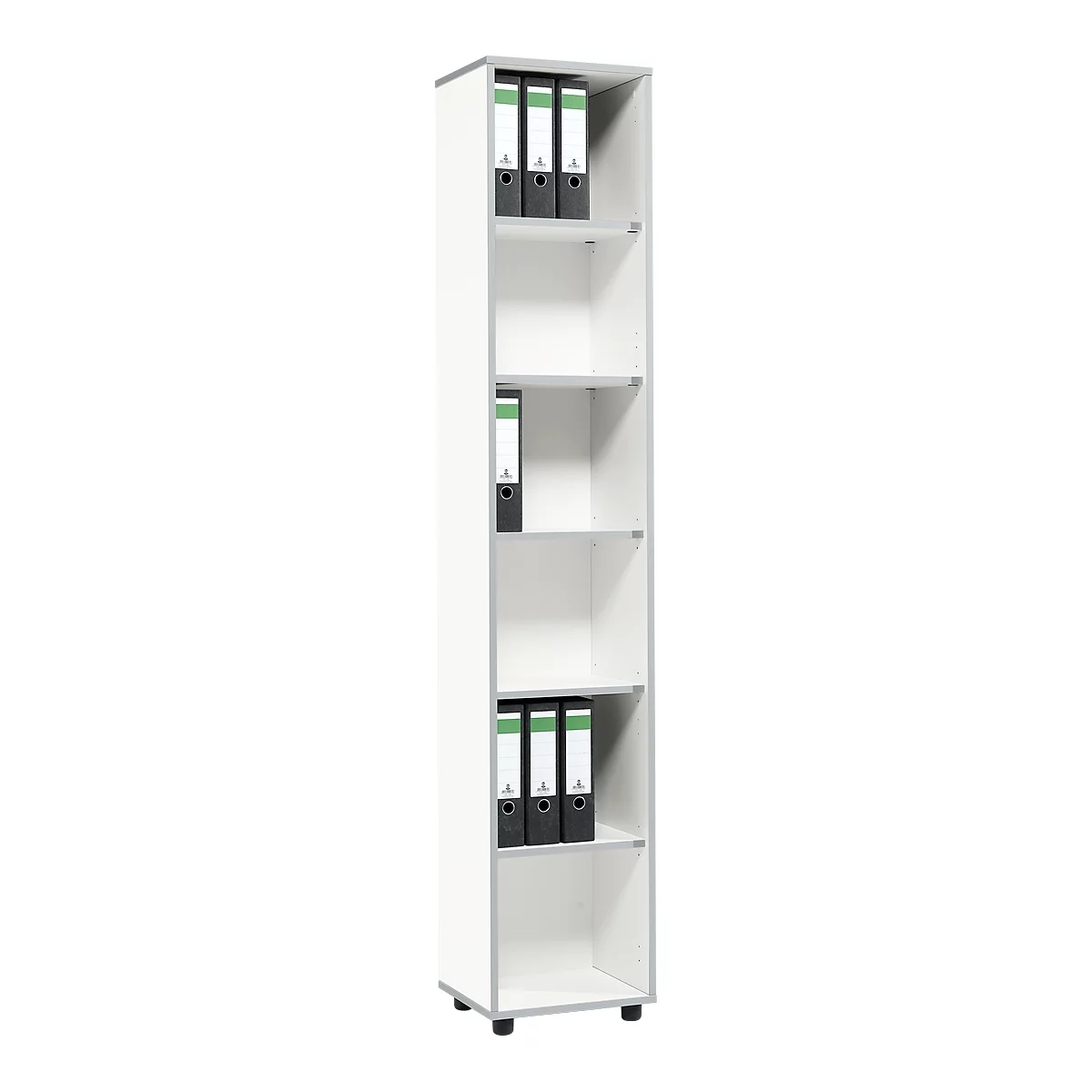 Schäfer Shop Select Regal MOXXO IQ, Holz, 6 Fächer, 6 OH, B 401 x T 362 x H 2168 mm, weiß