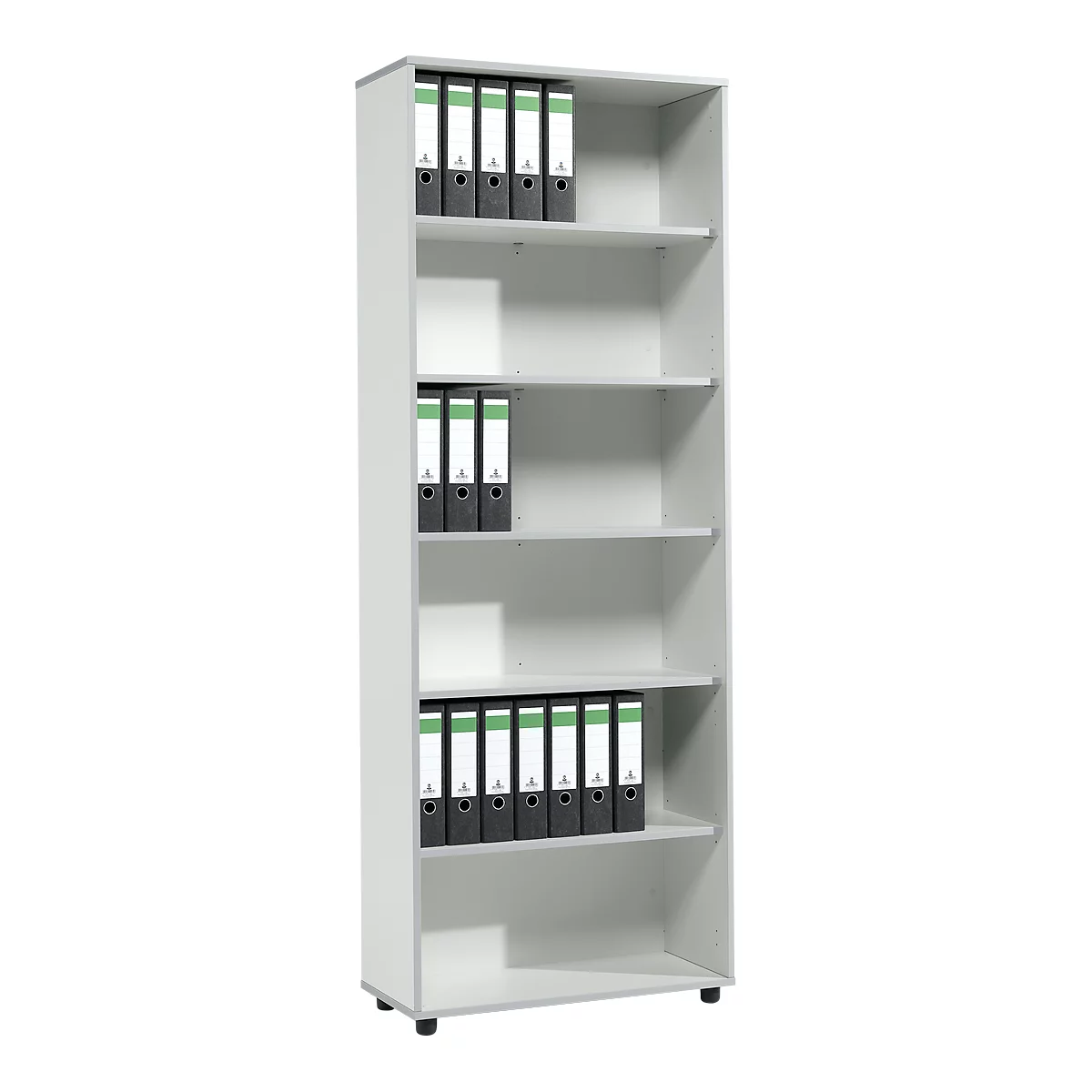 Schäfer Shop Select Regal MOXXO IQ, Holz, 6 Fächer, 6 OH, B 801 x T 362 x H 2168 mm, lichtgrau