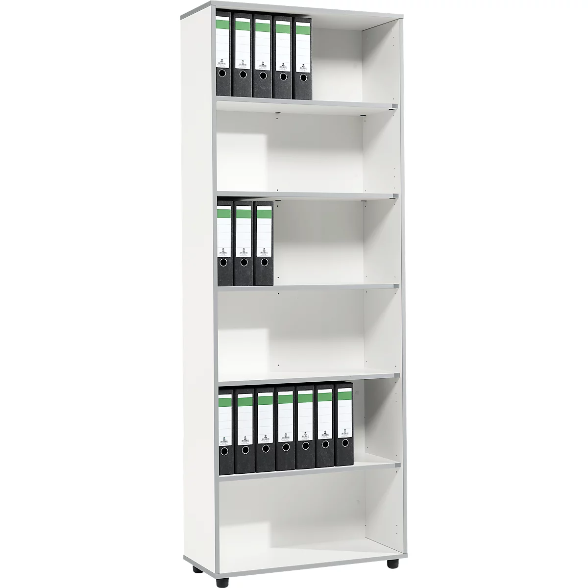 Schäfer Shop Select Regal MOXXO IQ, Holz, 6 Fächer, 6 OH, B 801 x T 362 x H 2168 mm, weiß