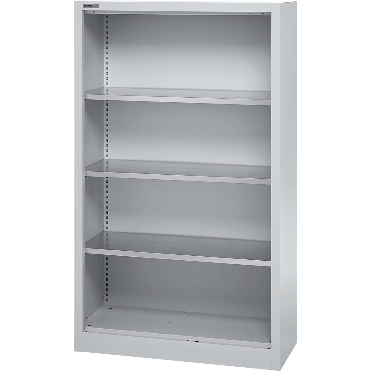Schäfer Shop Select Regalschrank MS, 4 OH, B 950 x T 400 x H 1584 mm, Stahlblech, Weißaluminium