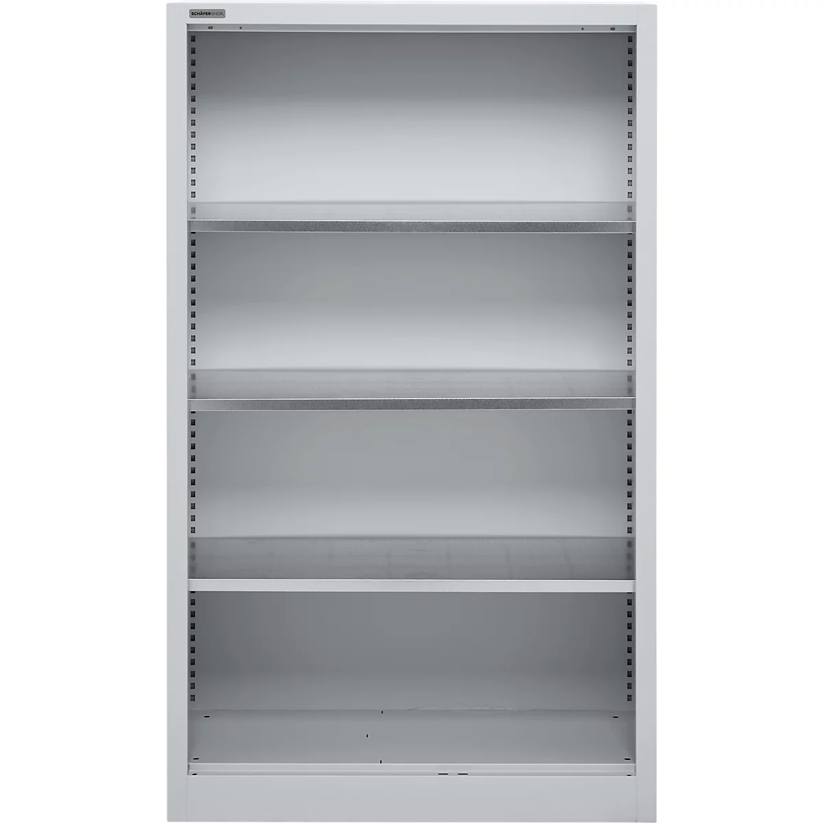 Schäfer Shop Select Regalschrank MS, 4 OH, B 950 x T 400 x H 1584 mm, Stahlblech, Weißaluminium