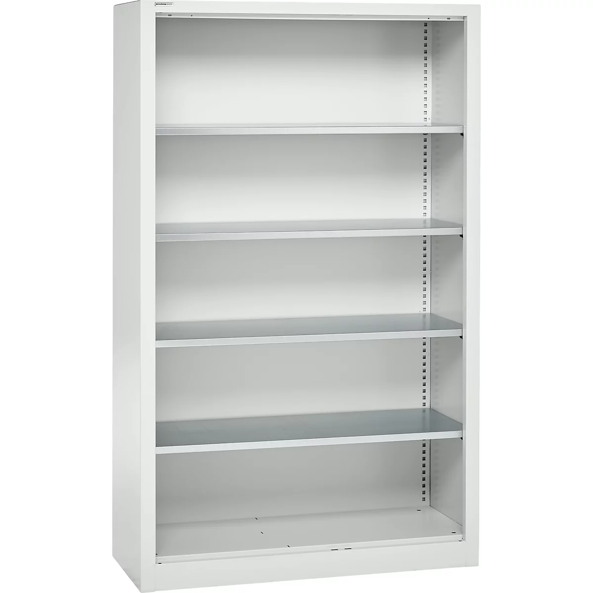 Schäfer Shop Select Regalschrank MS, 5 OH, B 1200 x T 500 x H 1935 mm, Stahlblech, Lichtgrau