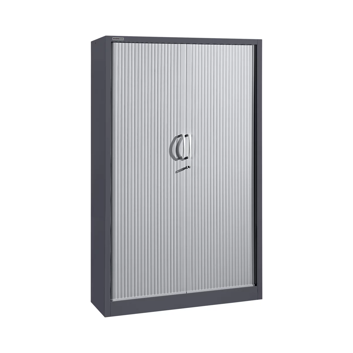 Schäfer Shop Select Roldeurkasten, 5 ordnerhoogten, B 1200 mm, grafiet/aluminium zilver