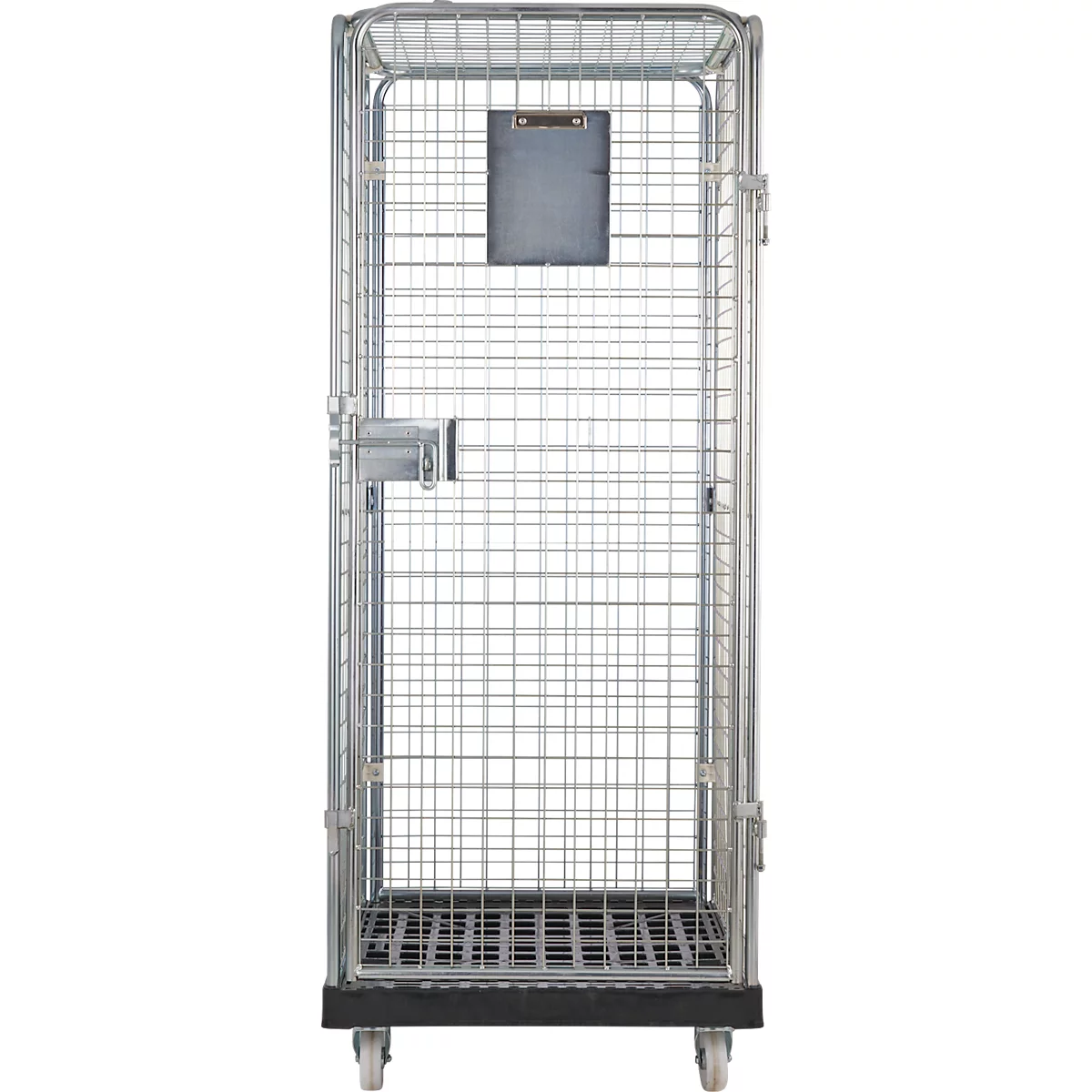 Schäfer Shop Select Rollbox ADB BASICline, 5 faces, avec porte, sans étagère intermédiaire, jusqu'à 500 kg, roues pivotantes &amp; fixes, L 724 x l 815 x H 1810 mm, acier &amp; PEHD recyclé