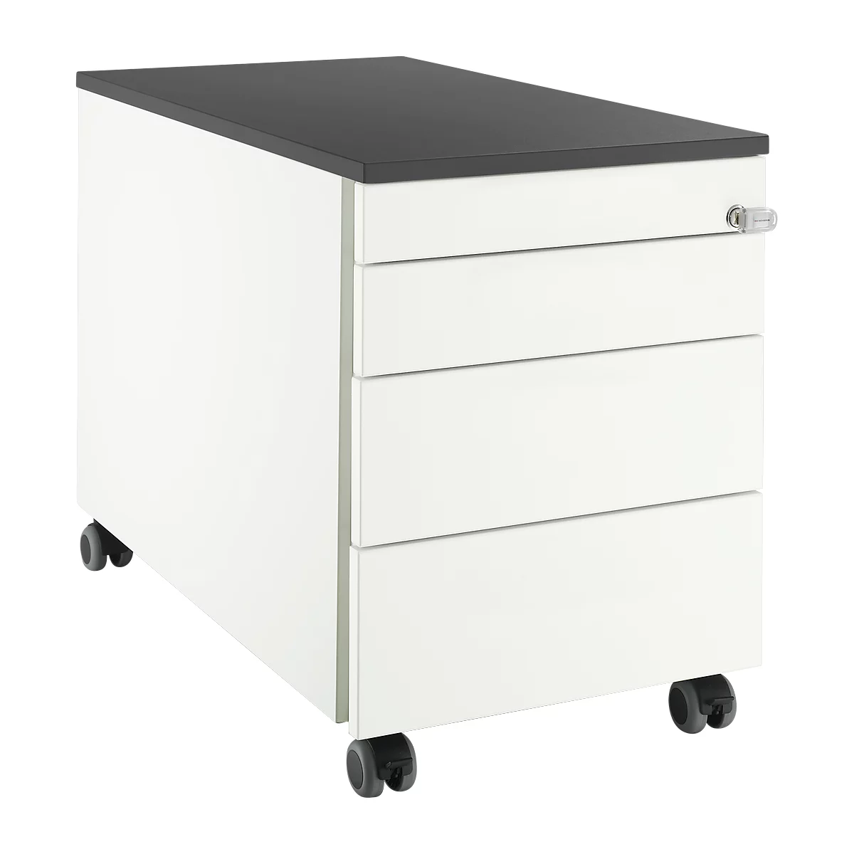 Schäfer Shop Select Rollcontainer 1233, 4 Schübe, mit Griffnut, weiß/graphit 