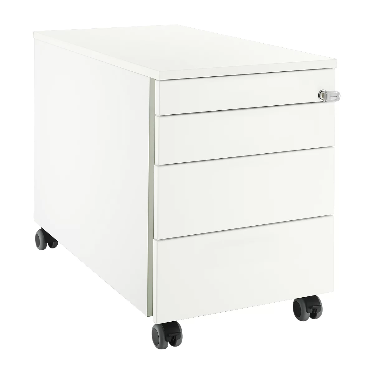 Schäfer Shop Select Rollcontainer 1233, 4 Schübe, mit Griffnut, weiß/weiß 