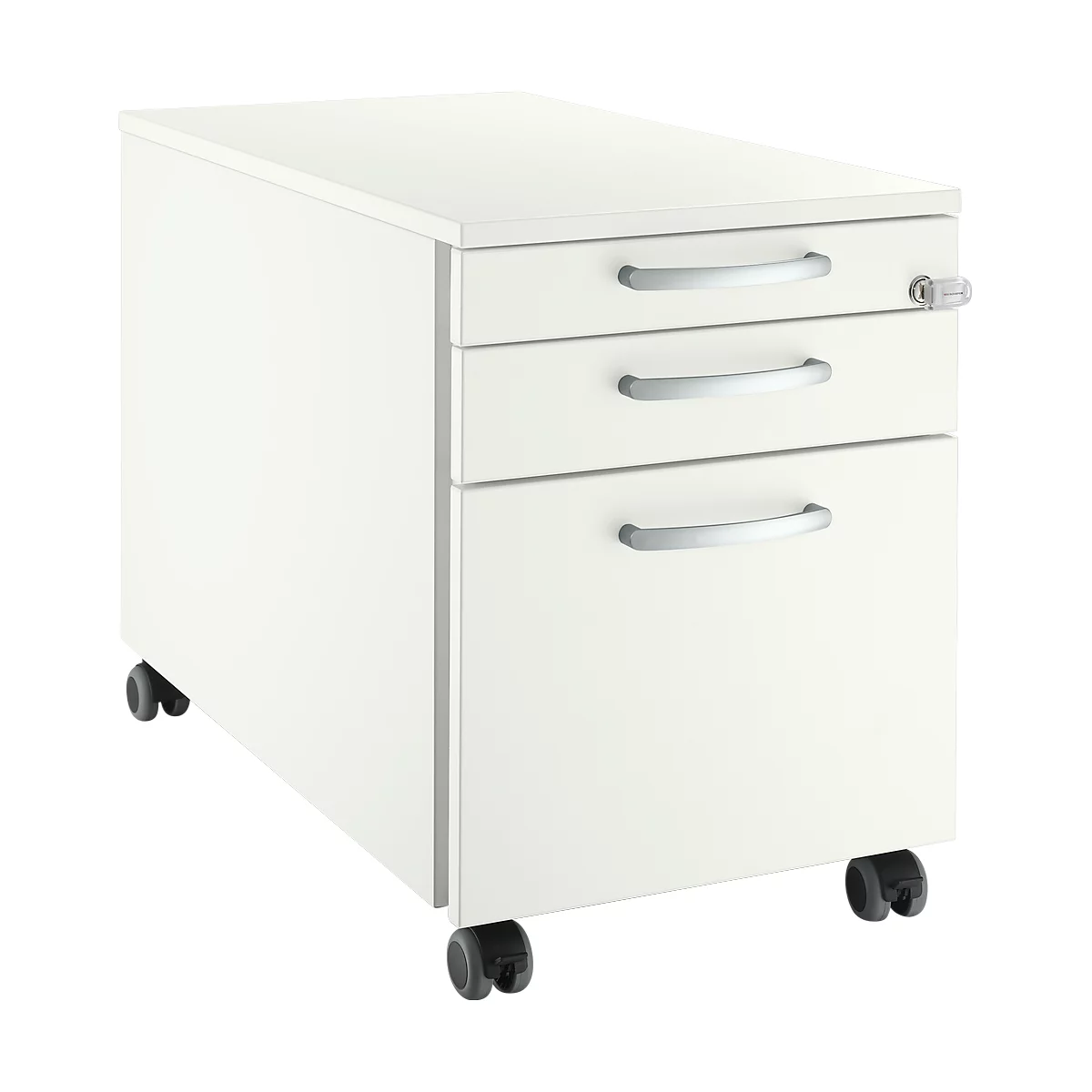 Schäfer Shop Select Rollcontainer 126, 3 Schübe, Griff rund, weiß/weiß 