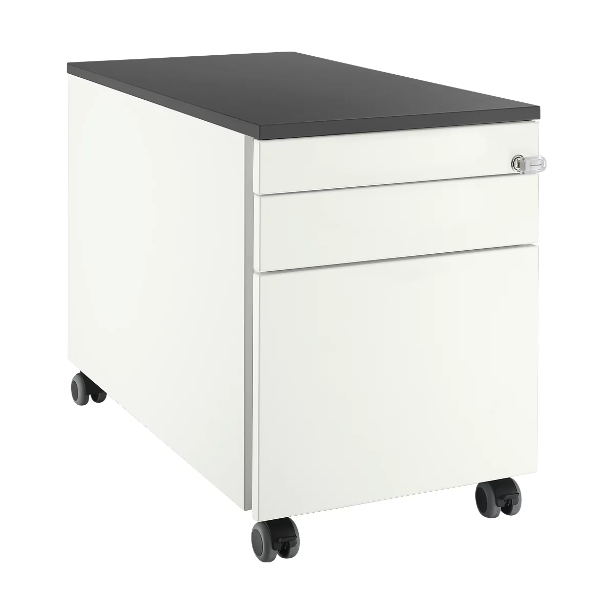 Schäfer Shop Select Rollcontainer 126, 3 Schübe, mit Griffnut, weiß/graphit 