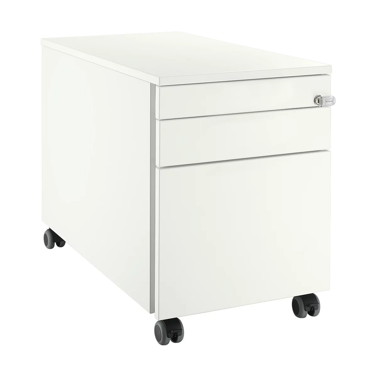 Schäfer Shop Select Rollcontainer 126, 3 Schübe, mit Griffnut, weiß/weiß 
