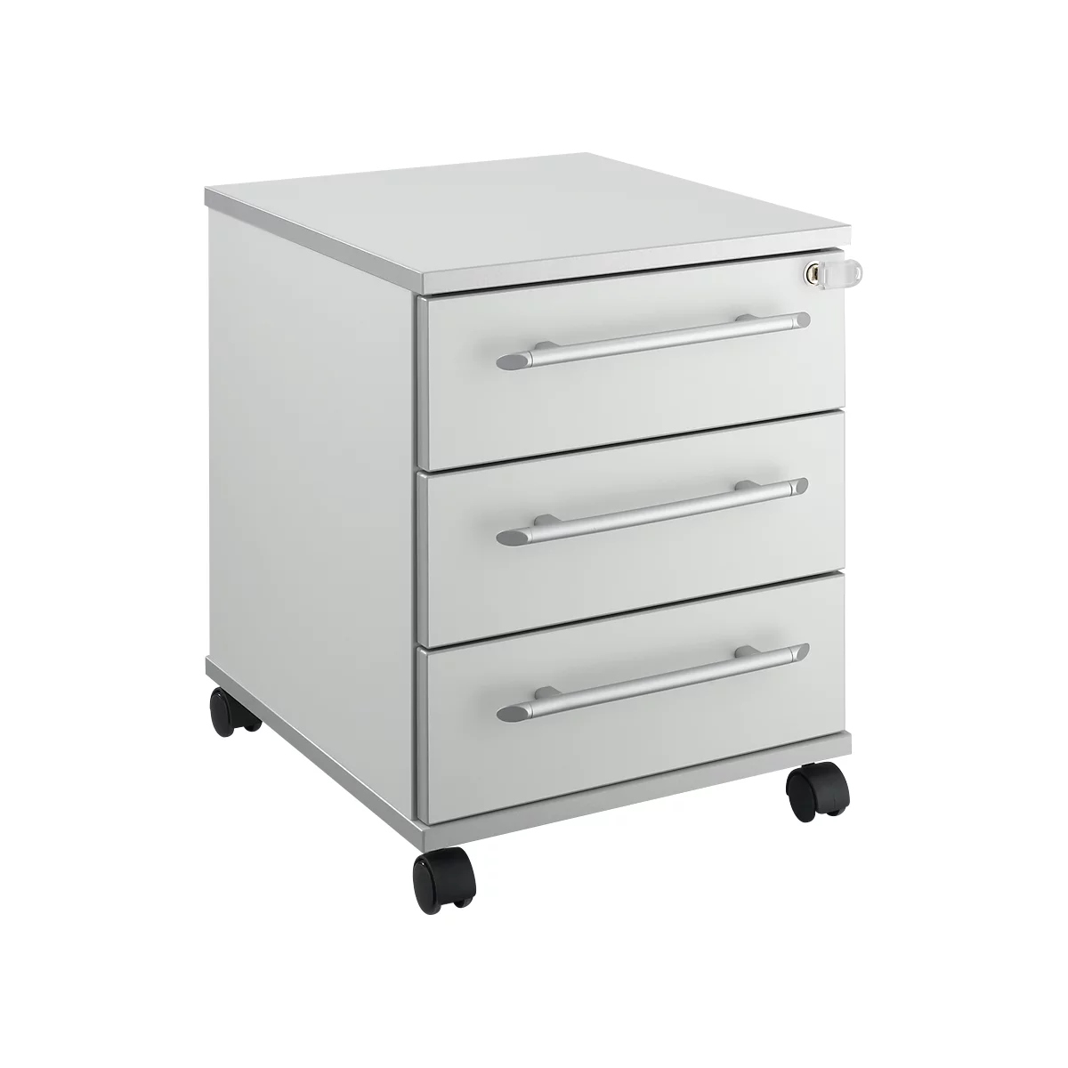Schäfer Shop Select Rollcontainer Moxxo IQ 333, 3 Schübe, B 410 x T 495 x H 510 mm, abschließbar, lichtgrau 