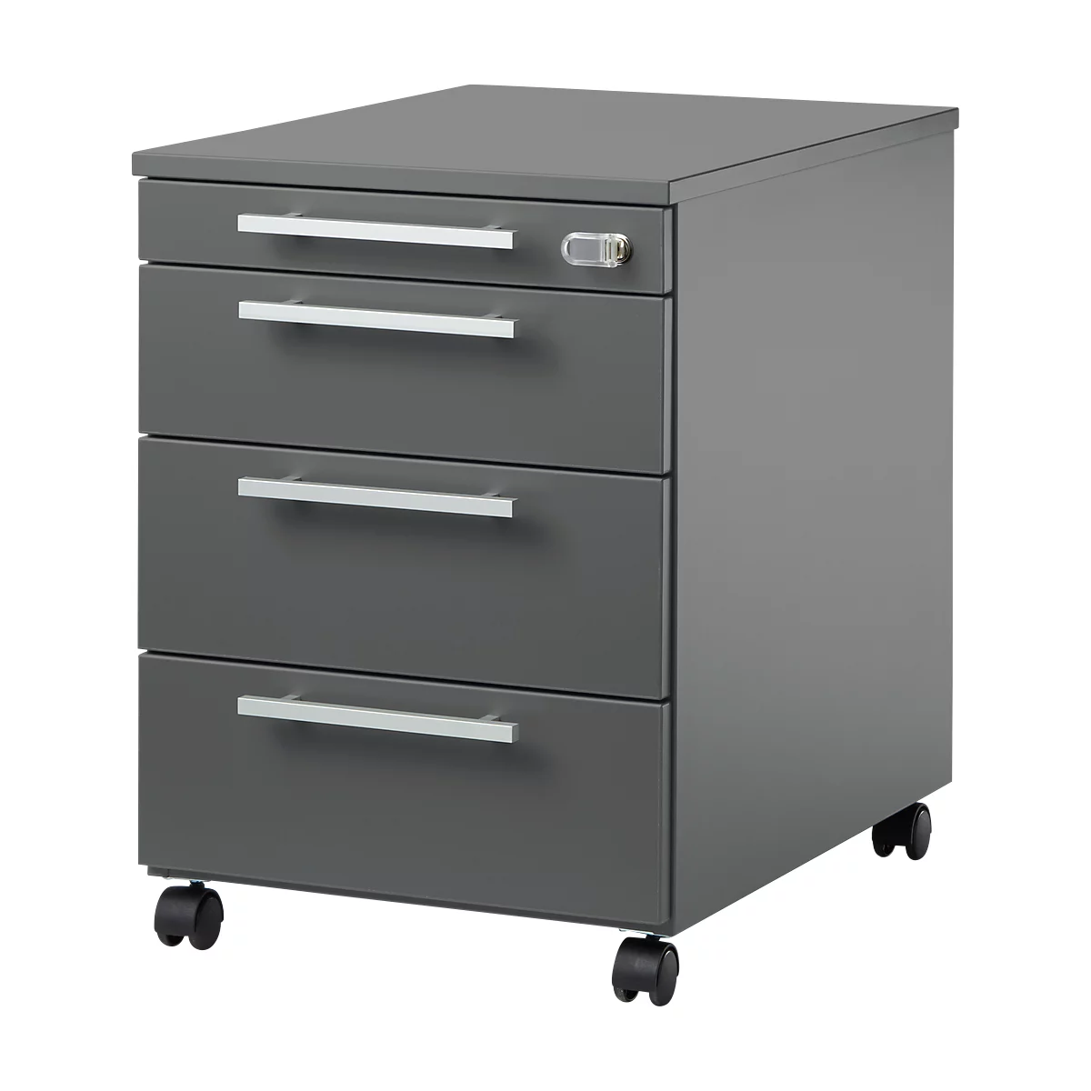 Schäfer Shop Select Rollcontainer SET UP, abschließbar, B 432 x T 580 x H 595 mm, graphit/graphit 